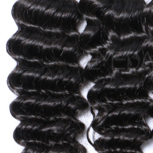 Virgin hair nature black deep curl hair weft XS006